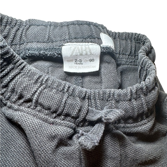 Zara Toddler Boy Black Straight Text Plush Shorts Size 2-3 Years - Picture 4 of 8